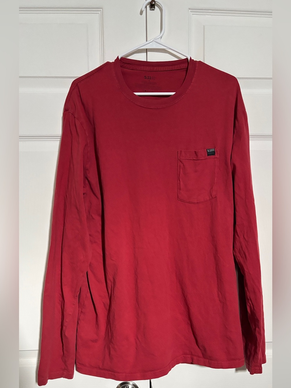 5.11 Tactical Men’s XL Long Sleeve Pocket T-Shirt Red Cotton Crew Neck